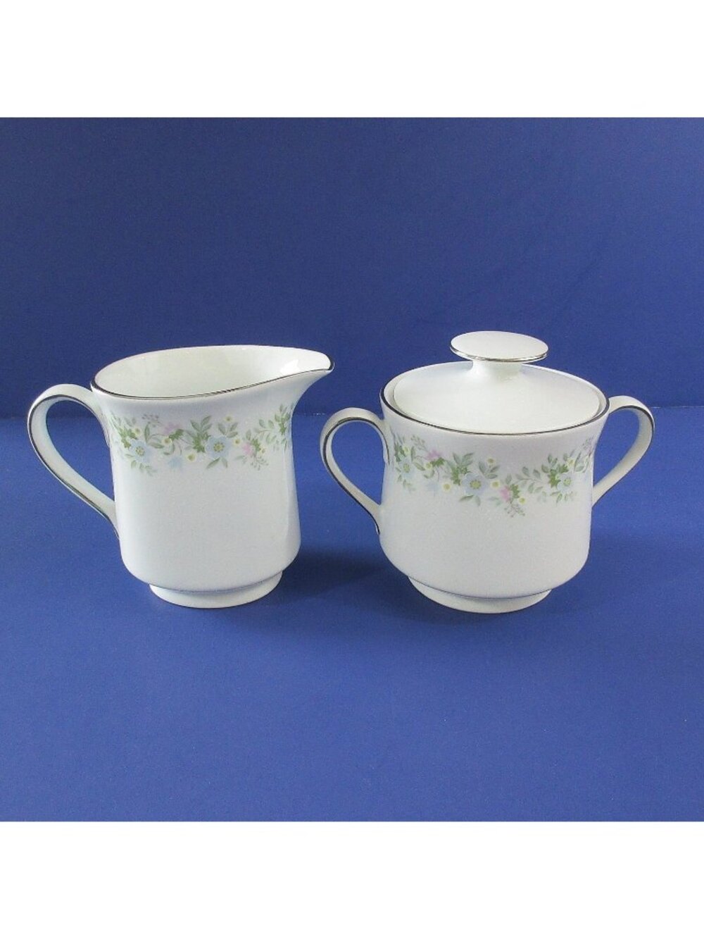 Vintage Johann Haviland Creamer Sugar Bowl Set Forever Spring Bavaria Germany
